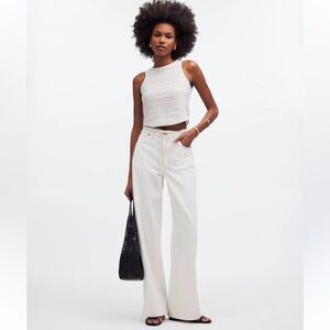 Madewell Crochet-Knit Cutaway Tank in Lighthouse XS NWT